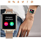 Жіночі смарт годинники квадратні метал браслет час роботи 3 дні гарантія 12 місяців north edge alice gold, фото 4