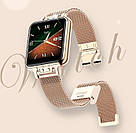 Жіночі смарт годинники квадратні метал браслет час роботи 3 дні гарантія 12 місяців north edge alice gold, фото 5