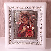 Икона Тучная гора Пресвятая Богородица , лик 10х12 см, в белом деревянном киоте