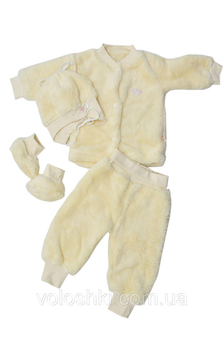 Комплект для виписки з пологового будинку з 4 одиниць, велсофт двосторонній, БОМА, фото 1