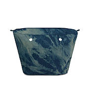 Качественная джинсовая подкладка для сумки mini, серо-синяя