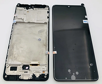 Дисплей Samsung A31 2020/A315, черный с рамой, OLED (small size lcd) с тачскрином