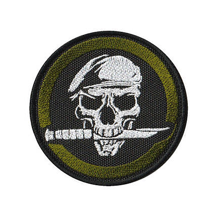 Вишитий шеврон "Skull & Knife" на липучці, фото 1
