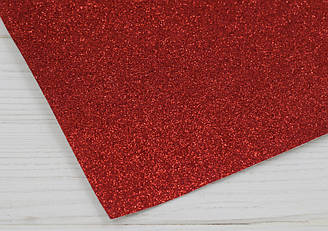 Шкірзам з дрібними блискітками (100х138 см) - №7 червоний