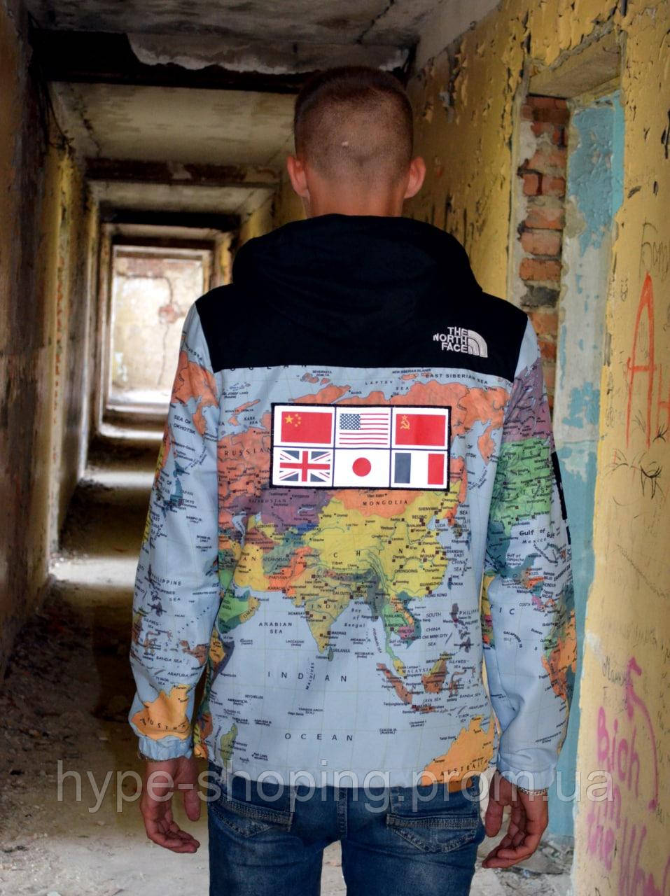 Supreme tnf sales map jacket