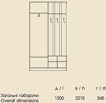 Передпокій-Купе Візит ДСП Венге магія двері дзеркало (Світ Меблів TM), фото 3