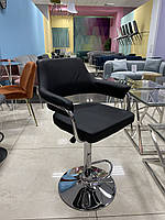 Барний стілець B-91 чорний шкірозамінник Vetro Mebel з підлокітниками