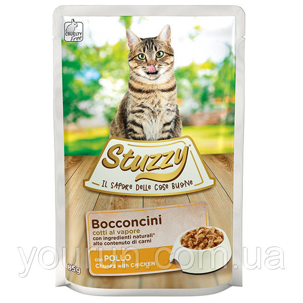Stuzzy Cat Chicken ШТУЗИ КУРКА в соусі консерви для котів, вологий корм, пауч 85г, фото 1