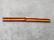 РЕМІНЕЦЬ НАТО NATO ZULU ЗУЛУ НЕЙЛОН 22 ММ ЧЕРВОНИЙ У ЖОВТУ СМУЖКУ, фото 2