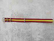 РЕМІНЕЦЬ НАТО NATO ZULU ЗУЛУ НЕЙЛОН 22 ММ ЧЕРВОНИЙ У ЖОВТУ СМУЖКУ, фото 3