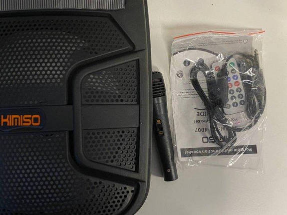 Портативна колонка Kimiso QS-4007 Bluetooth, з мікрофоном для караоке пультом, фото 3