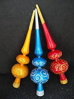 Новорічні прикраси верхівка на ялинку потрійна велика