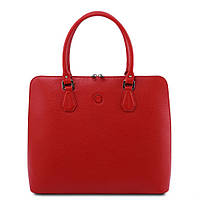 TL141809 Magnolia - Красная женская кожаная деловая сумка от Tuscany (Италия)