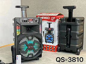 Портативна колонка з мікрофоном Kimiso QS-3810 Bluetooth для караоке пультом, фото 5