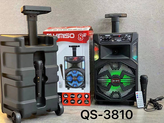 Портативна колонка з мікрофоном Kimiso QS-3810 Bluetooth для караоке пультом, фото 3