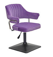 Крісло Jeff 4BK-Base велюр пурпуровий В-1013 чорна квадратна опора, з регулюванням висоти, фото 3