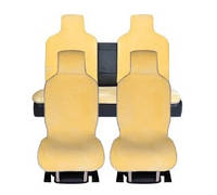 Универсальные Накидки чехлы на сидения автомобиля из овчины Sheepskin Полный комплект Желтый (303-5-N)