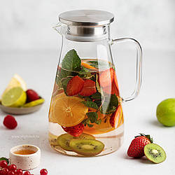 Стекляний глечик / заварник Termo з кришкою- фільтром 1400 мл