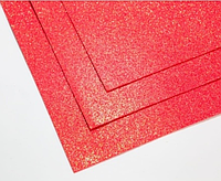 Фоамиран глитерный красный мерцающий 30*20см лист А4