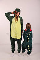Кигуруми пижама мужская Зеленый Динозавр, Костюм кигуруми для парней Дино (1023)