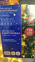 Гірлянда штора Зорі і Місяць тип 2 теплий білий 138LED 3х0,8м, 220V BPNY-01080