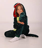Пижама кигуруми детский Динозавр Дино, Костюм кигуруми для детей Зеленый Дино (1023)