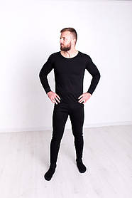Термобілизна чоловіча молодіжна двошарова EMS SPOR термокофта і штани для чоловіків чорного кольору розмір L