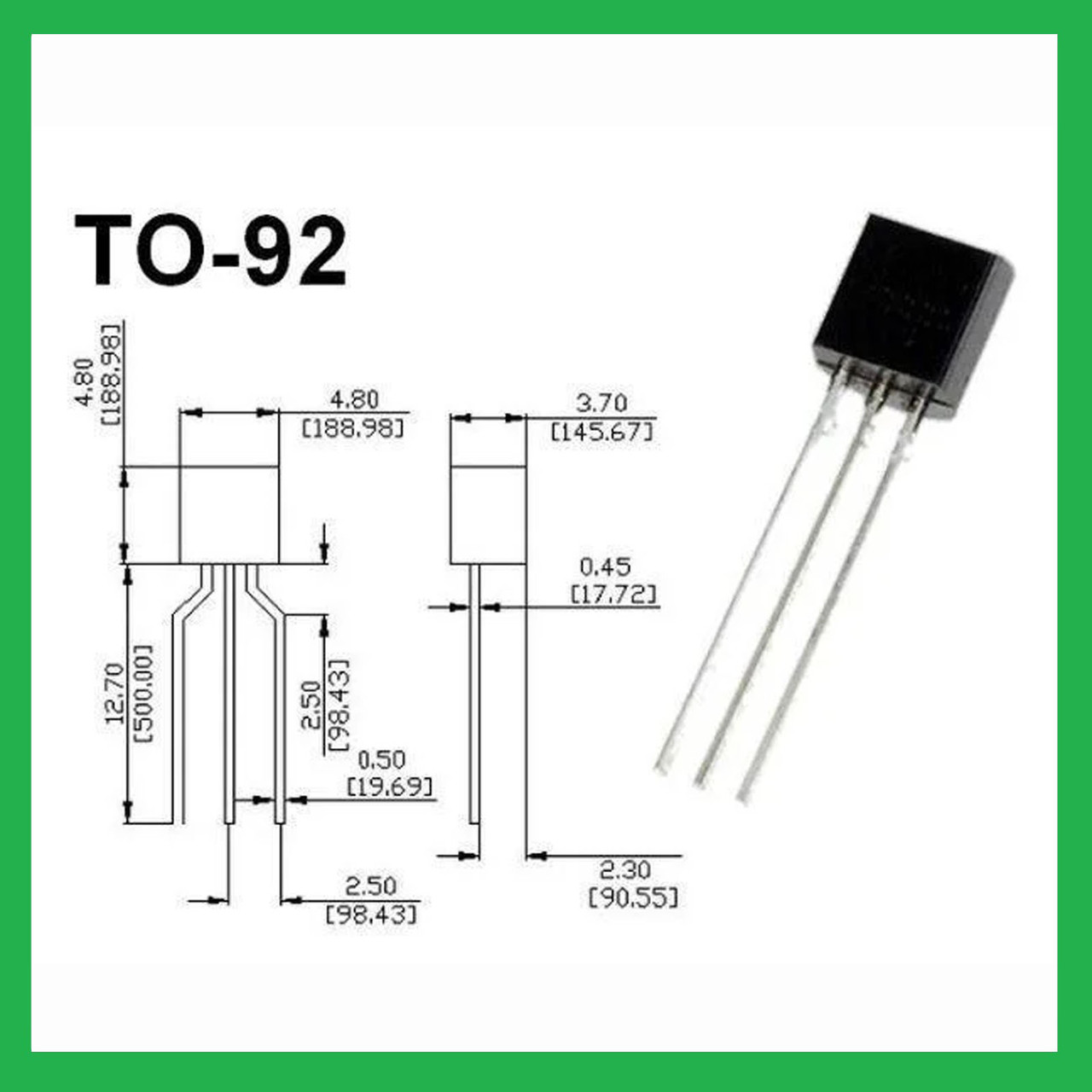 Транзистор биполярный 2N3906 TO-92 PNP 40В 0.2А - фото 1 - id-p1054371986