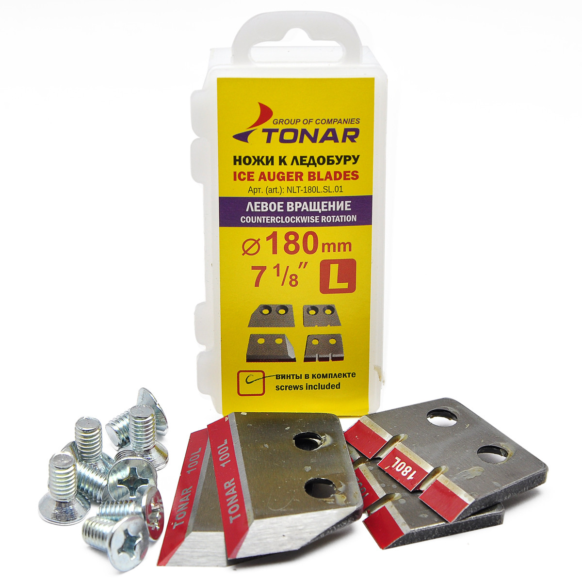 Комплект ножів для льодобуру Тонар NLT-180L.SL.01 Ø180мм ліве обертання