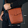 Шкіряна чоловіча сумка Вільям, натуральна шкіра Grand колір коричневий, відтінок Коньяк, фото 7