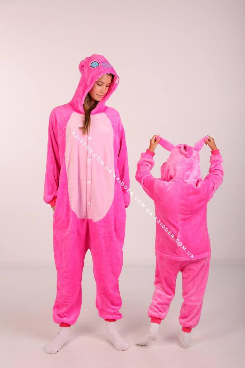 Пижама кигуруми Розовый Стич для взрослых и детей Стичь (1056) - фото 1 - id-p1500816064