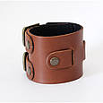 Чоловічий широкий шкіряний браслет з двома пряжками в стилі "JOHNNY DEPP", фото 3
