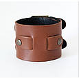 Чоловічий широкий шкіряний браслет з двома пряжками в стилі "JOHNNY DEPP", фото 4