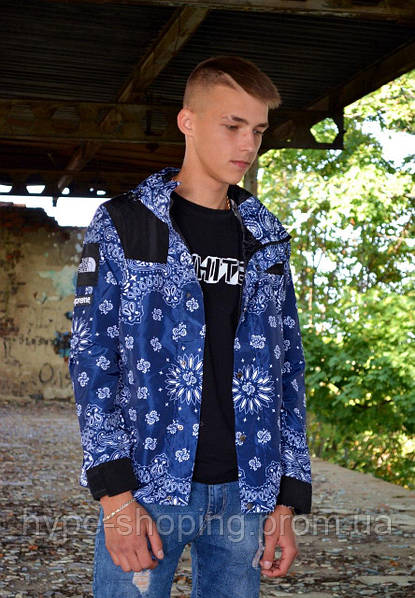 Supreme north face blue bandana deals