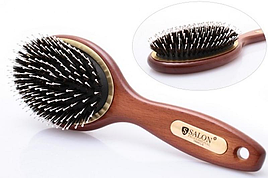 Дерев'яна масажна щітка гребінець для волосся Salon Professional 7699CLG
