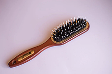 Дерев'яна масажна щітка гребінець для волосся 7698CLG Salon Professional, фото 3