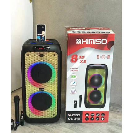 Активна акустична система KIMISO QS-218 портативна колонка з мікрофоном, фото 1