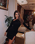Маленьке чорне плаття з розрізом на нозі, фото 5