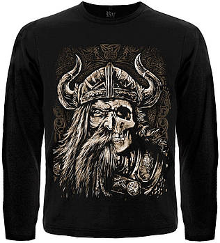 Футболка з довгим рукавом Viking (наполовину обличчя, наполовину череп), Розмір XXL
