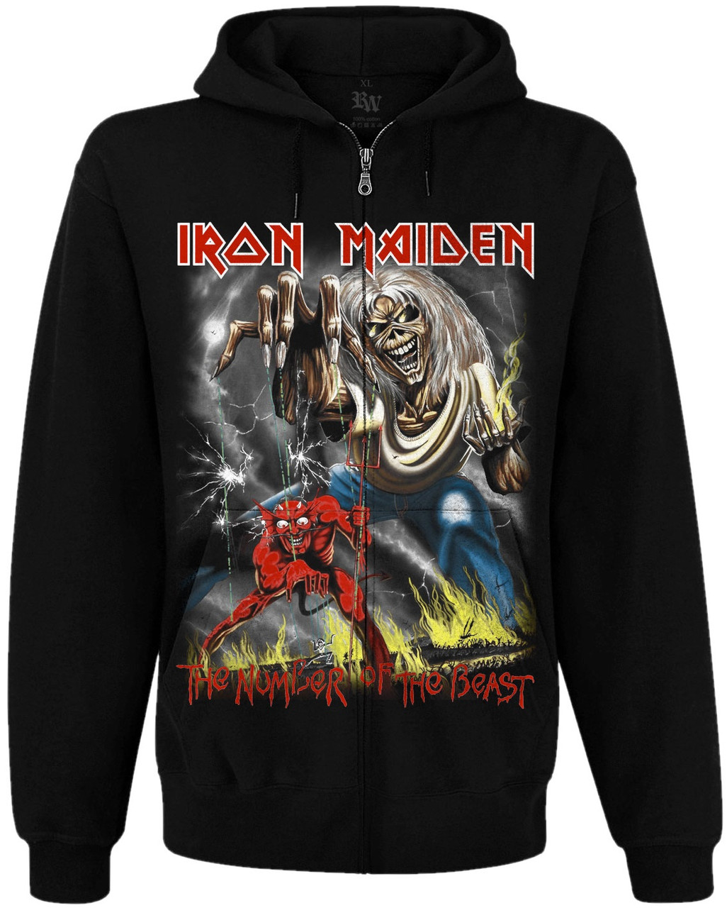 Худі Iron Maiden "The Number of the Beast" на блискавці, Розмір L