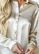 Сорочка класична жіноча з натурального шовку, Шампань. TM"Silk Kiss". 100% шовк, фото 2