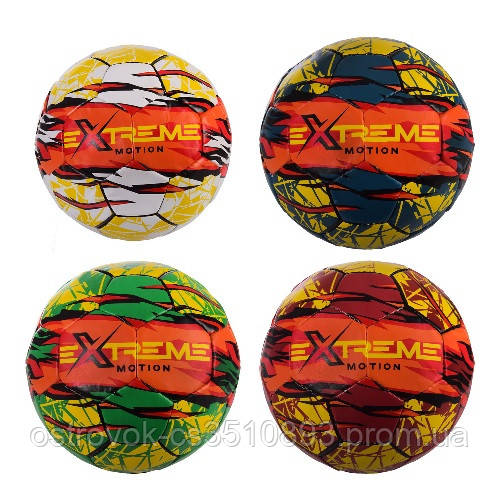Мяч футбольный FP2106 (32шт) Extreme Motion №5,PAK PU,410 гр,руч.сшивка,камера PU,MIX 4 цвета,Пакис - фото 1 - id-p1500867058