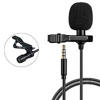 Петличка для телефона Lavalier microphone HSX-M01 Черный, петличный микрофон для смартфона внешний 1.5м (TO)