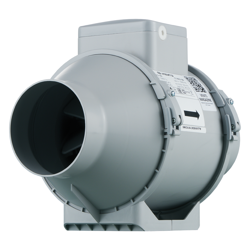 Вентилятор канальний змішаного типу Вентс ТТ ПРО 100 EC, пластик зниженої горючості, 1фаза, 32Вт, 300м3/год