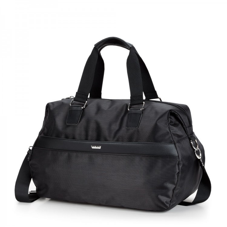 Сумка дорожня спортивная багажна тканинна з плечовим ременем містка на 31 л. розмір 46*30*23 см чорна Dolly 794