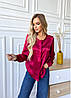 Жіноча блузка стійка з натурального шовку, сорочка бордового кольору. TM"Silk Kiss". 100% шовк, фото 6