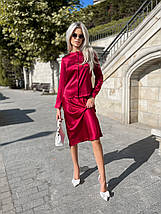 Шовкова жіноча спідниця. TM"Silk Kiss". Натуральний 100% шовк. Бордова, міді, фото 5