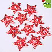 Новорічна підвіска Зірка 4 см 10 шт