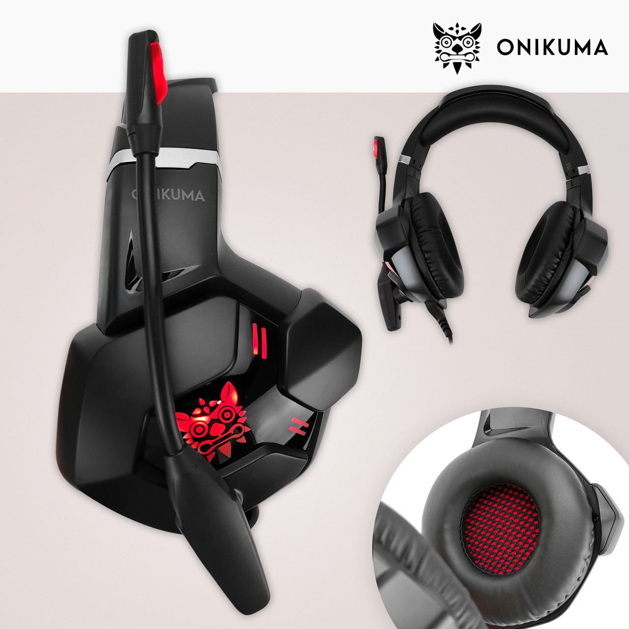 Ігрові навушники Onikuma K11 з мікрофоном та підсвіткою геймерські навушники, фото 1