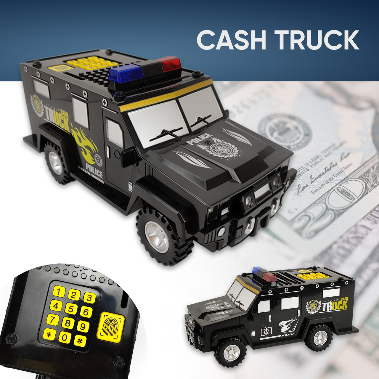 Дитячий сейф скарбничка Cash Truck з скарбничка для грошей дитяча з кодовим замком